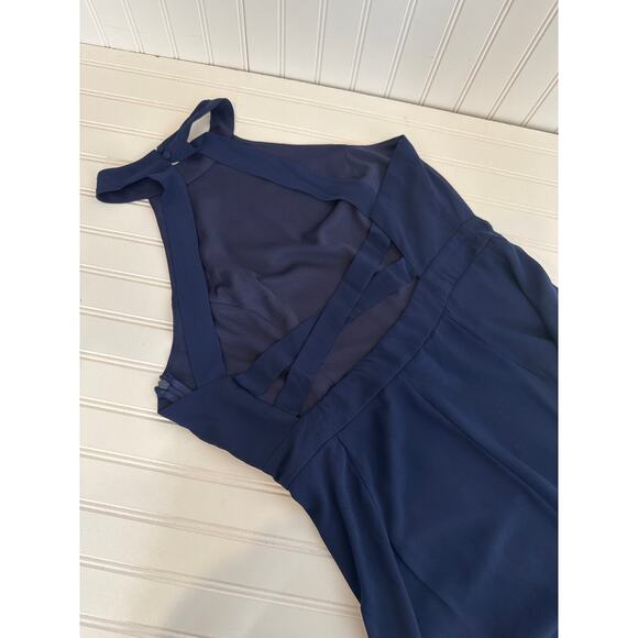 Lulus Confidently Charismatic Navy Blue Backless Halter Maxi Dress Wedding Sz XL - Picture 5 of 6